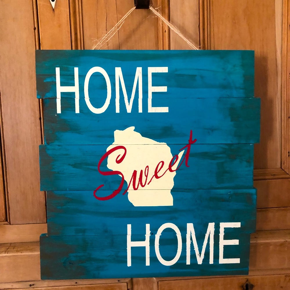 17”x16” painted wooden sign